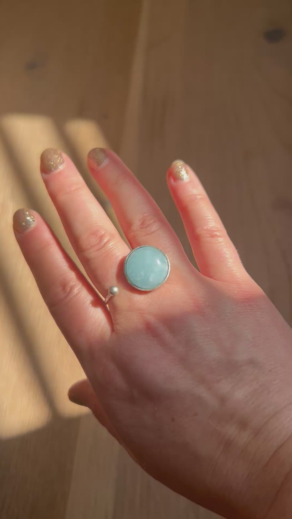 Aquamarine on Silver Plated Brass Ring
