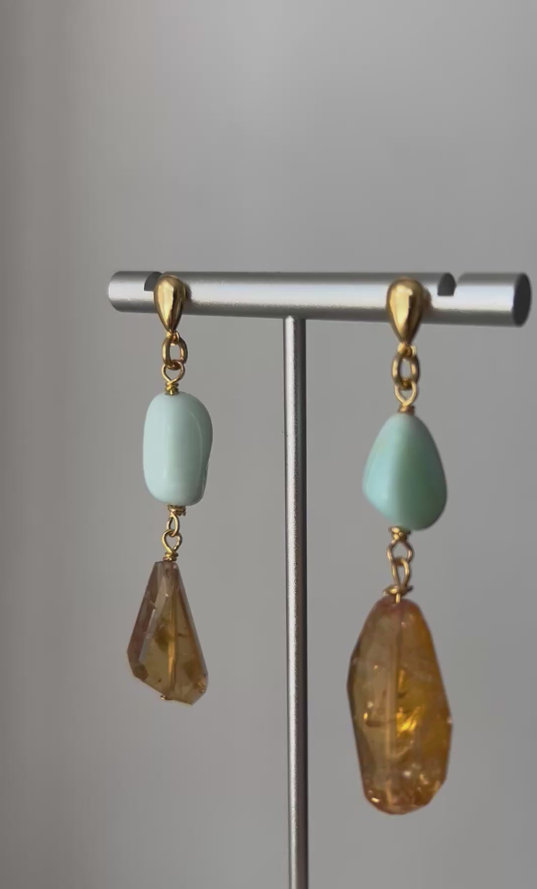 Citrine & Blue Opal Earrings - Option 3
