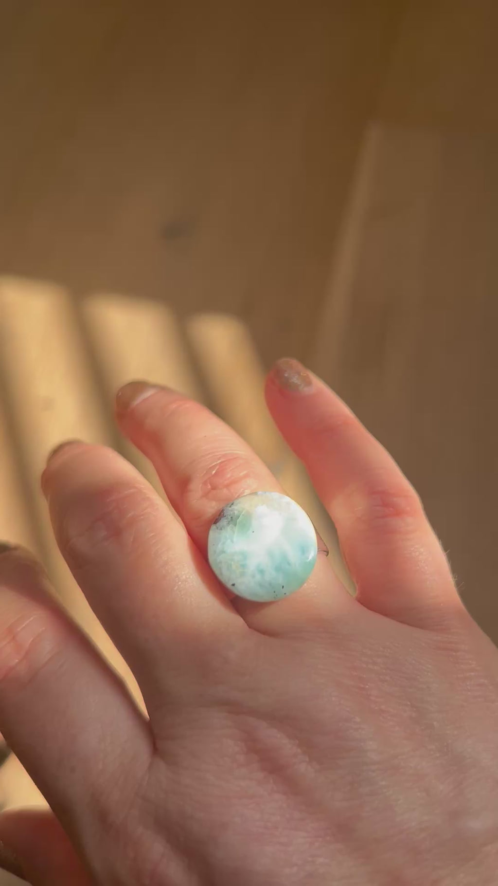 Larimar on Sterling Silver Ring
