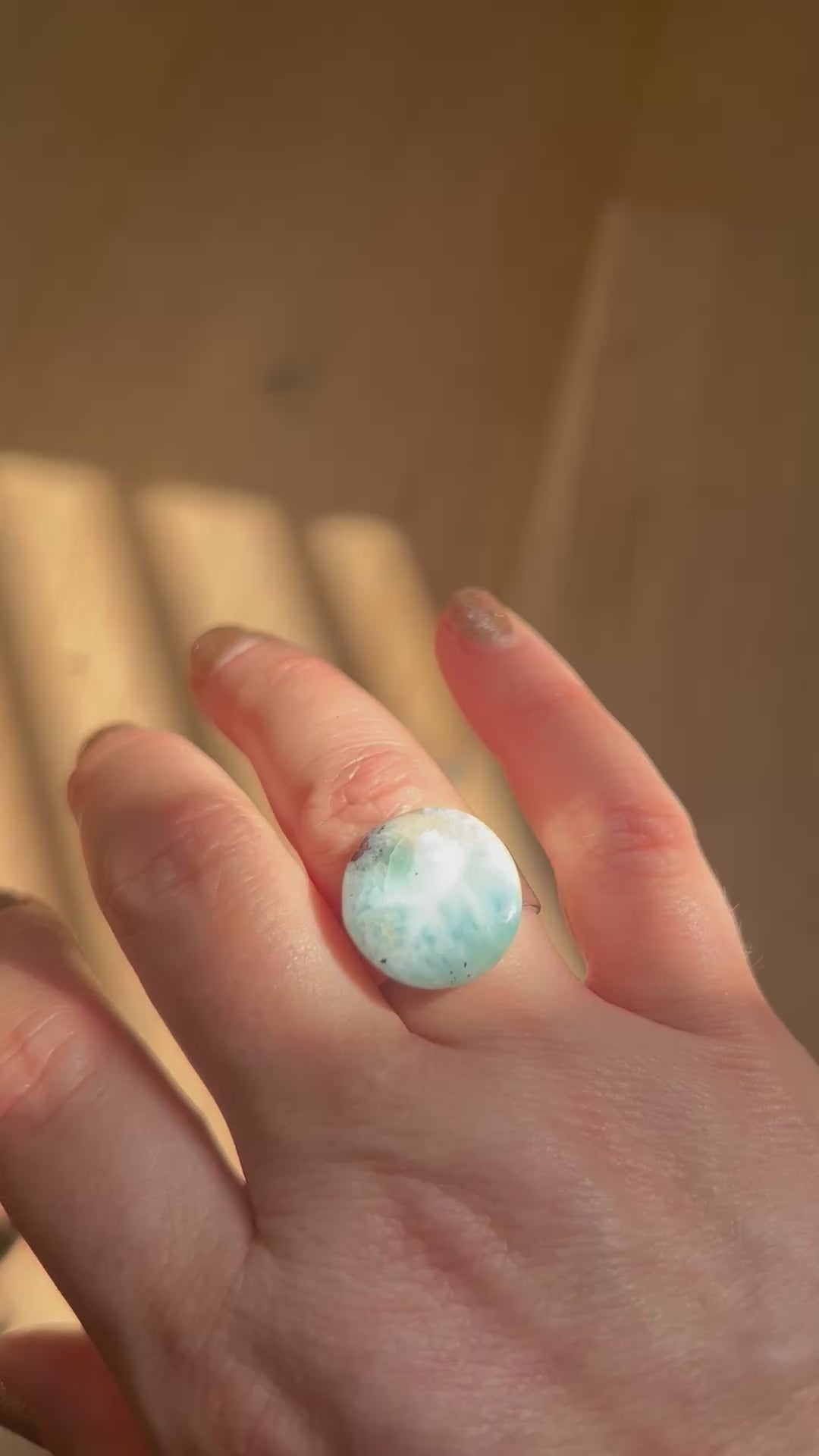 Larimar on Sterling Silver Ring
