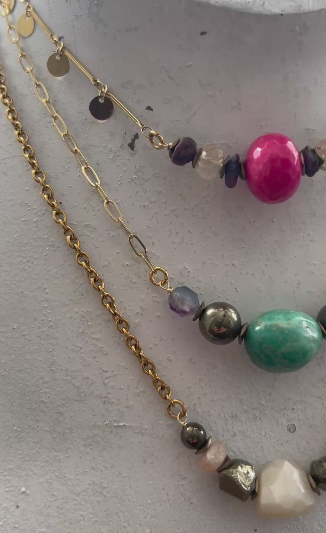 Moonstone & Mixed Bead Chain Necklace
