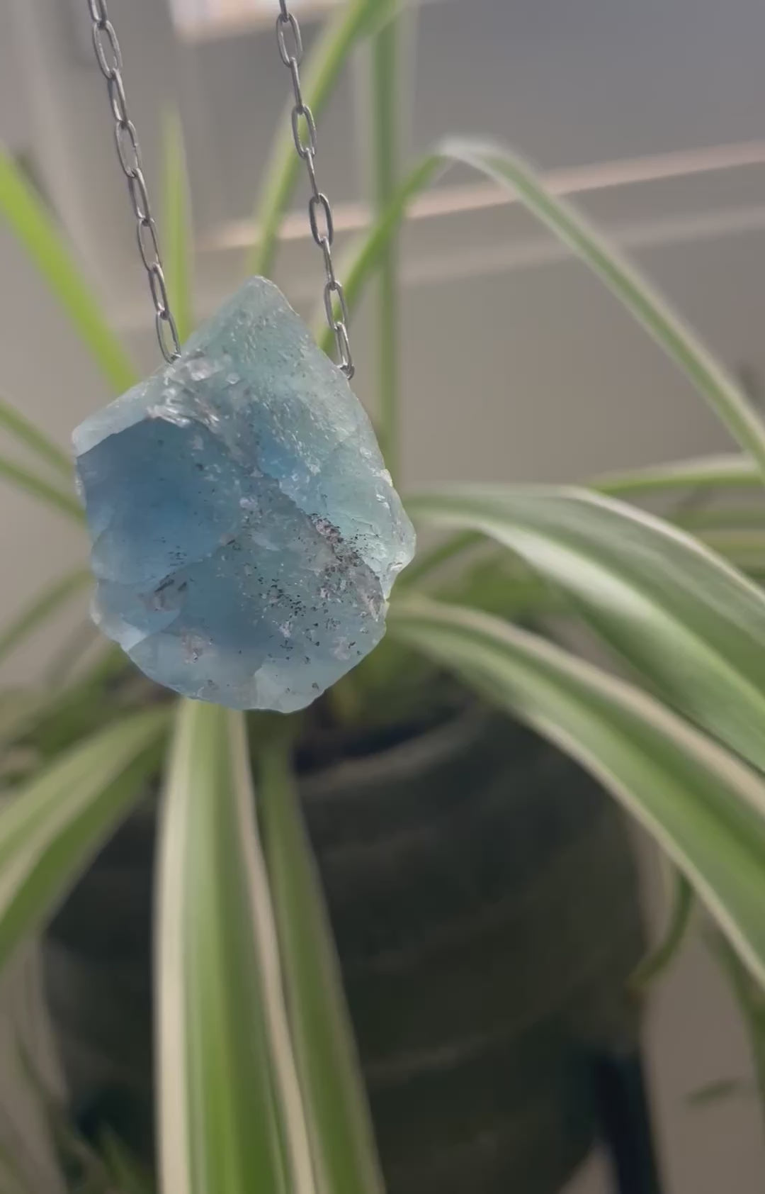 Ocean Fluorite on Rhodium