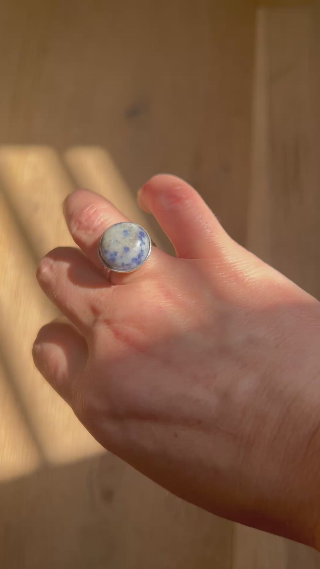 Sodalite on Sterling Silver Ring