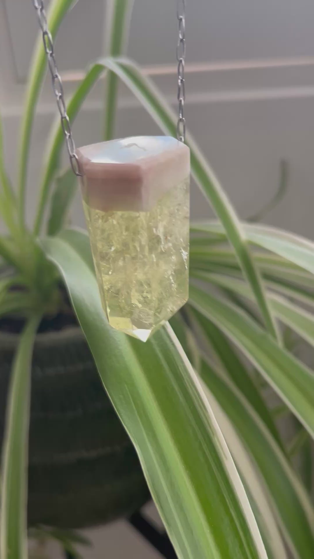 Milky Citrine on Gold Plate