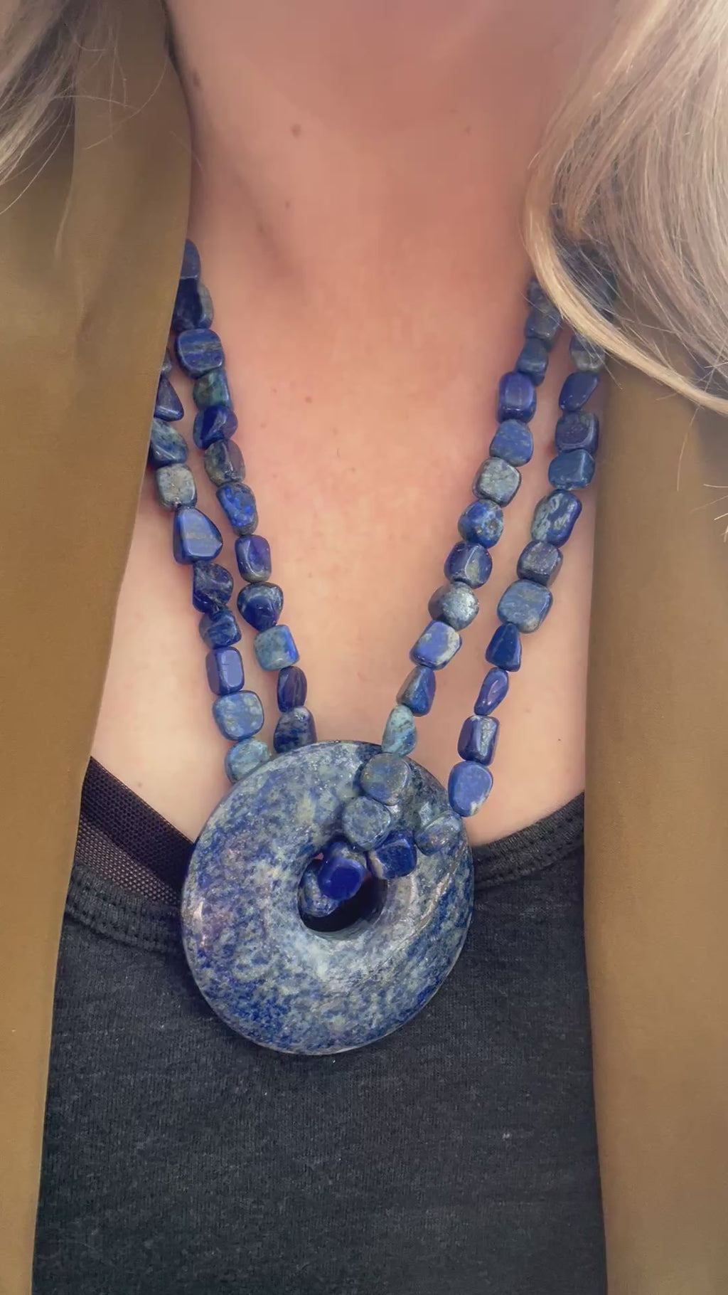 Multi-way Lapis Statement Necklace on Sterling Silver