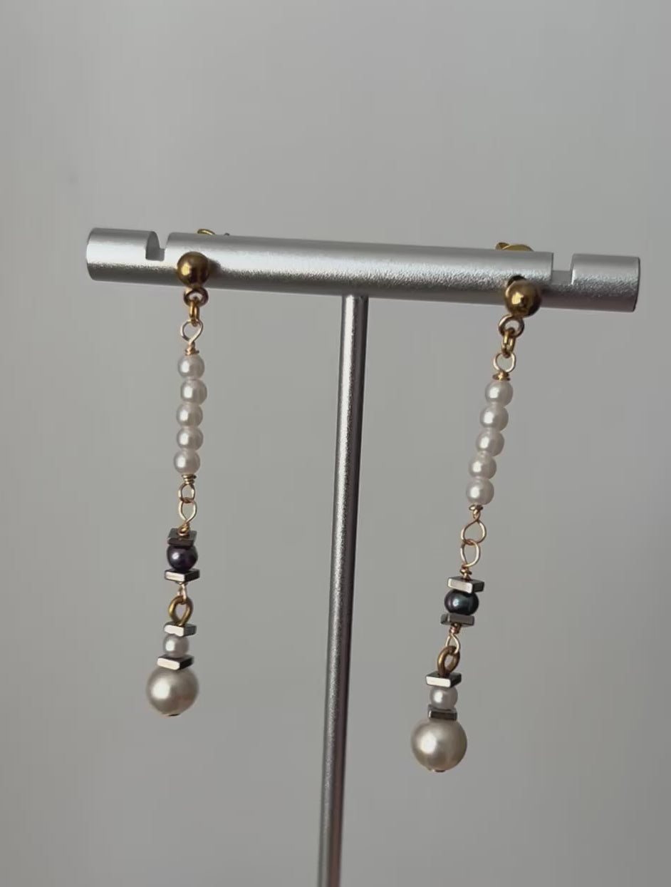 Long Mini Pearl Earrings