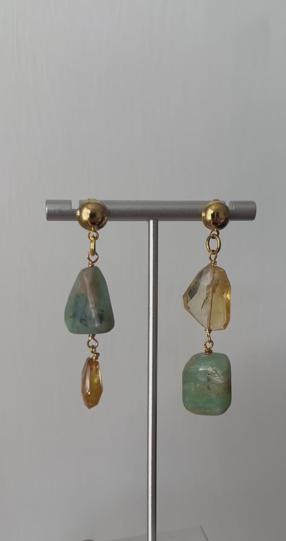 Citrine & Blue Opal Earrings - Option 1
