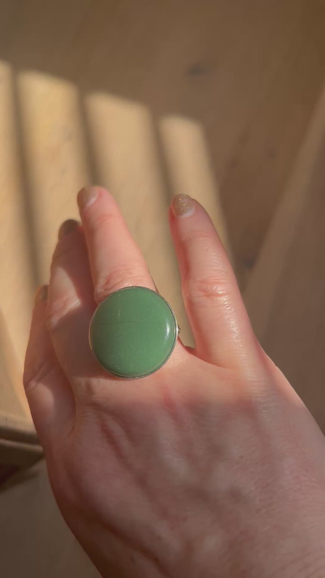Jade Nephrite on Sterling Silver Ring