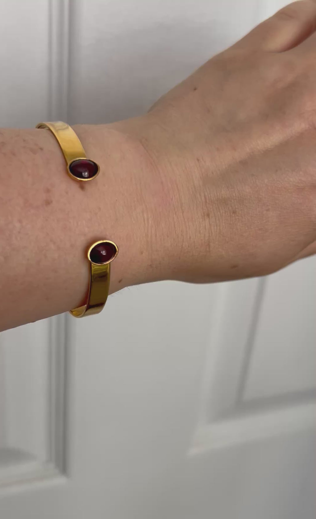 Garnet Gold Plated Bangle
