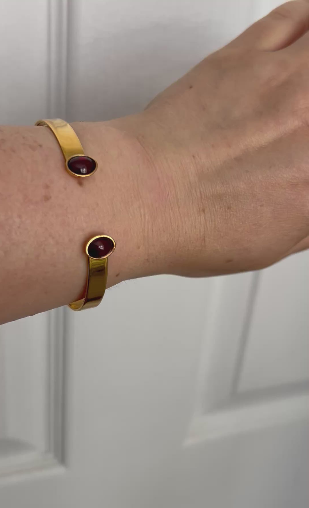 Garnet Gold Plated Bangle