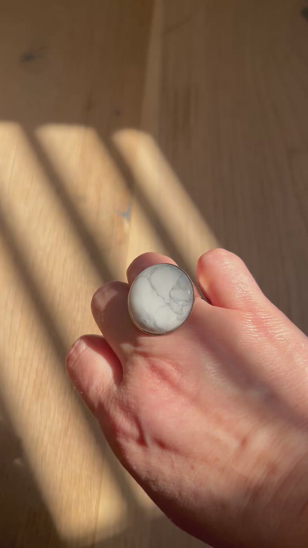 Howlite on Sterling Silver Ring