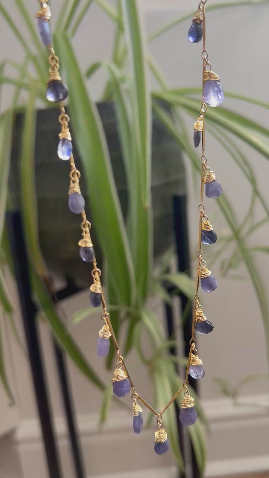 Tanzanite & Iolite Garland on 24ct Gold Plate